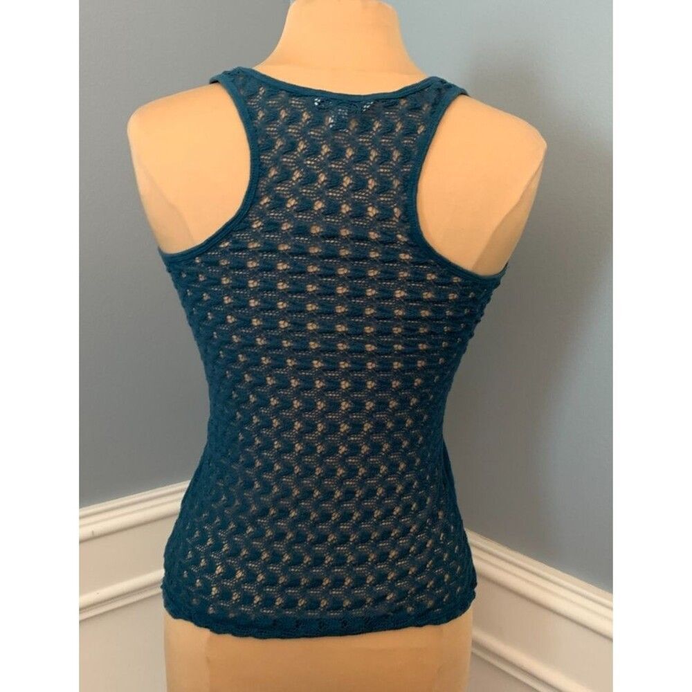 American Eagle Shirt Womens S/P Petite Lace Mesh Racerback Tank-Top Sleeveless